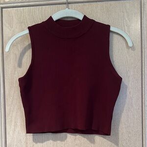 Carmar Sleeveless Cropped Burgundy Top